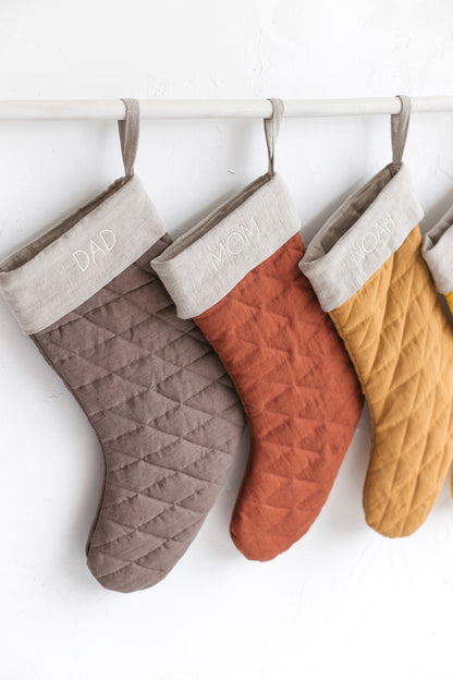 linen Christmas stocking
