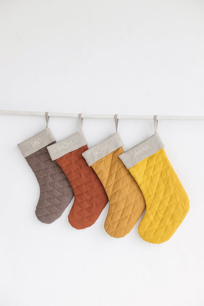linen Christmas stocking