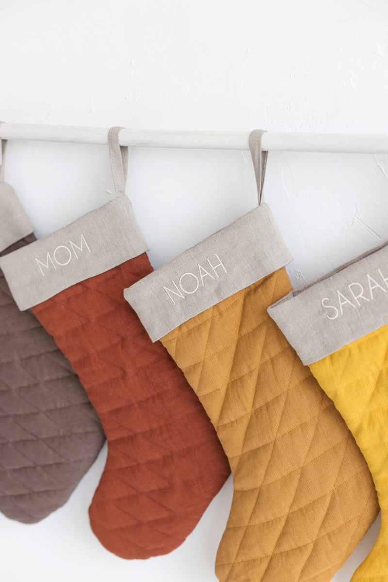 linen Christmas stocking