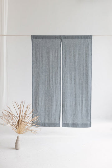 Pigeon gray Linen Japanese Noren Curtain