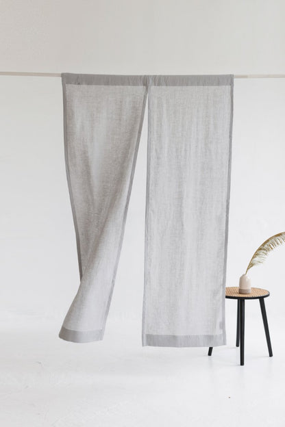 Cloud grey Linen Japanese Noren Curtain