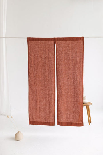 Rusty Linen Japanese Noren Curtain