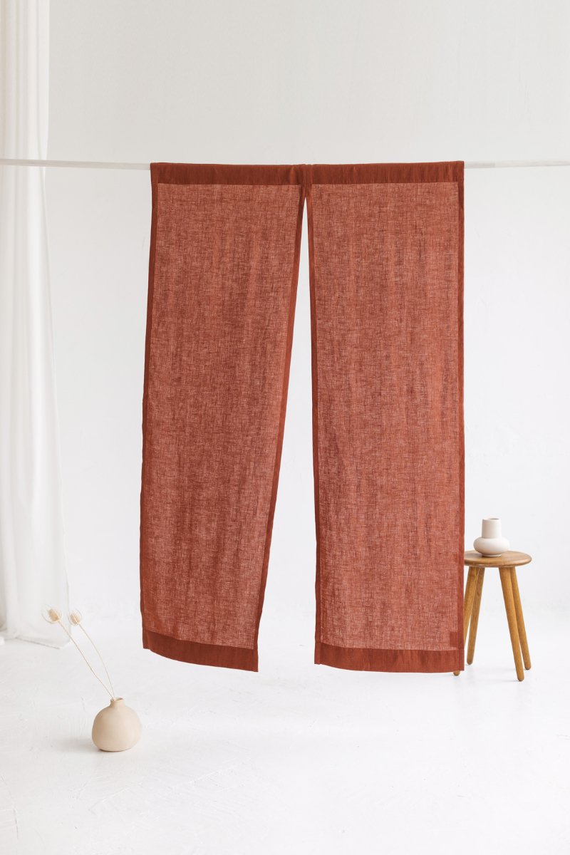 Rusty Linen Japanese Noren Curtain