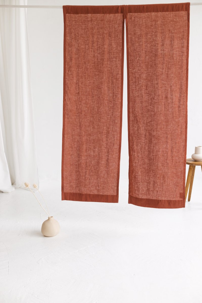Rusty Linen Japanese Noren Curtain