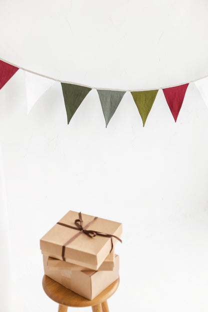 linen Christmas bunting