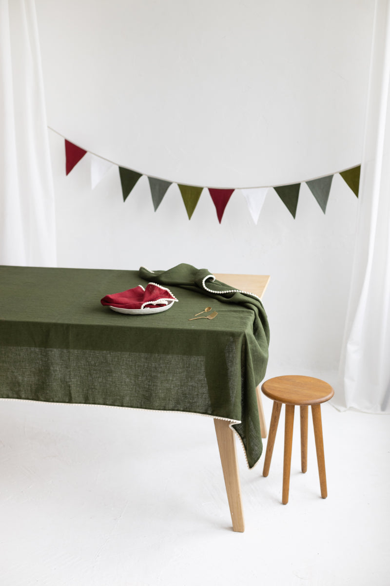 linen Christmas bunting