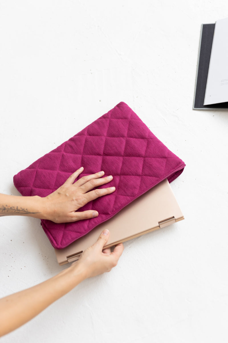 Pink Linen Computer Case | SAND SNOW LINEN – Sand Snow Linen
