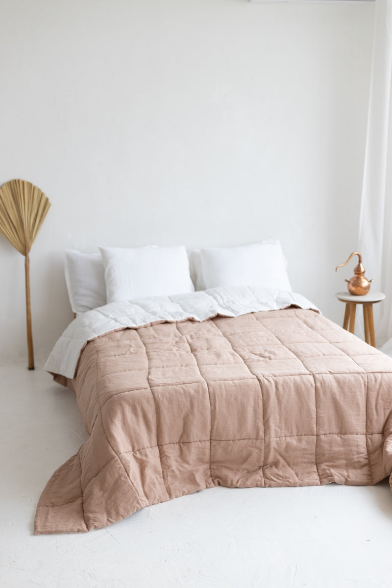 quilted linen bedspread