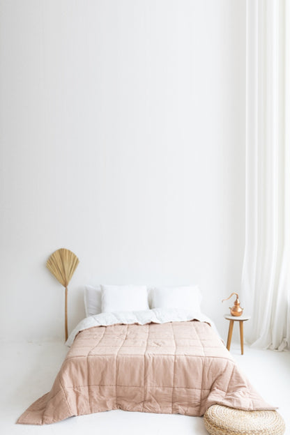quilted linen bedspread