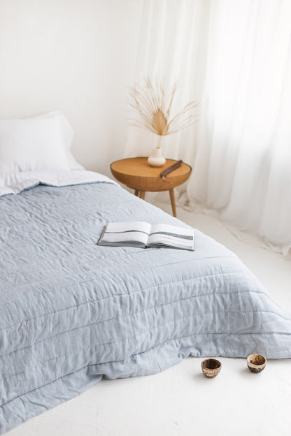 quilted linen bedspread