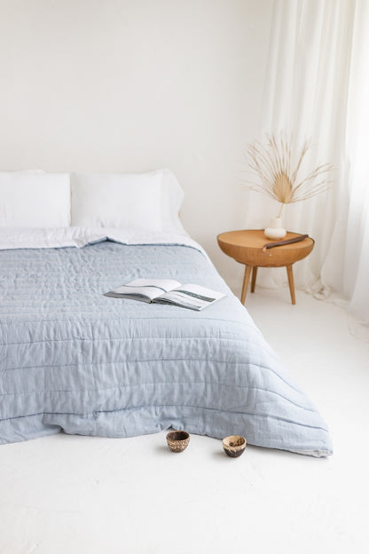 quilted linen bedspread