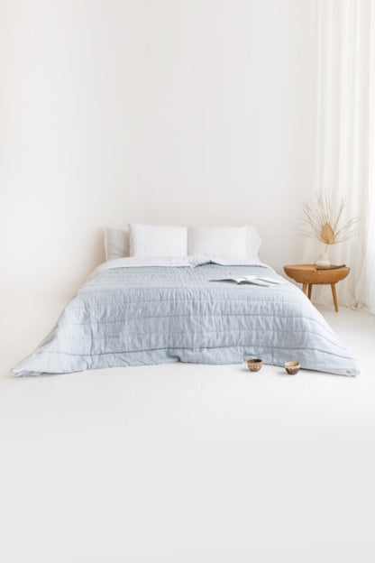 quilted linen bedspread