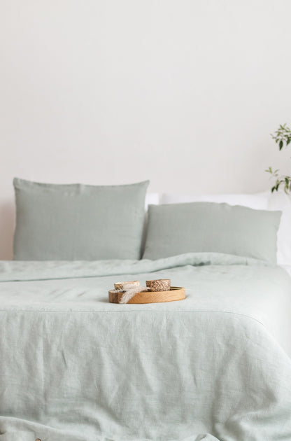 Sage linen bedding 