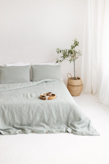 Sage Linen Duvet Cover And 2 Pillow Cases