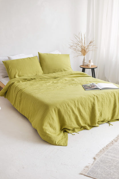 Lime Linen Bedding Set
