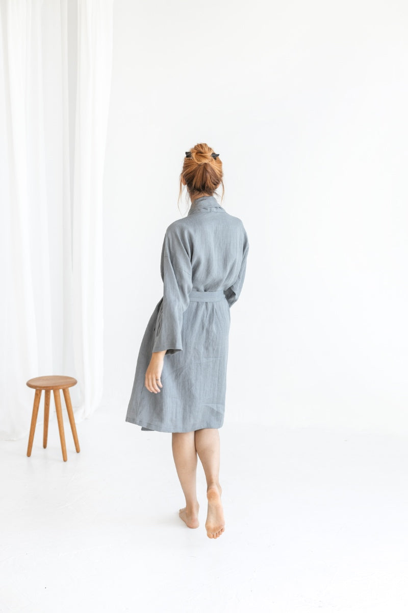 linen bath robe