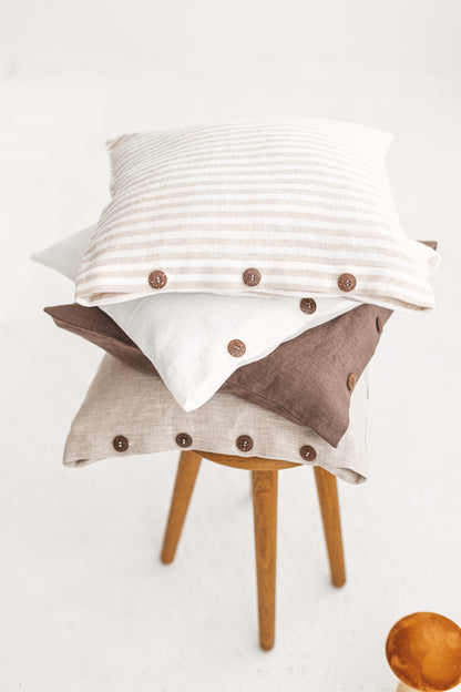 linen pillowcase with buttons
