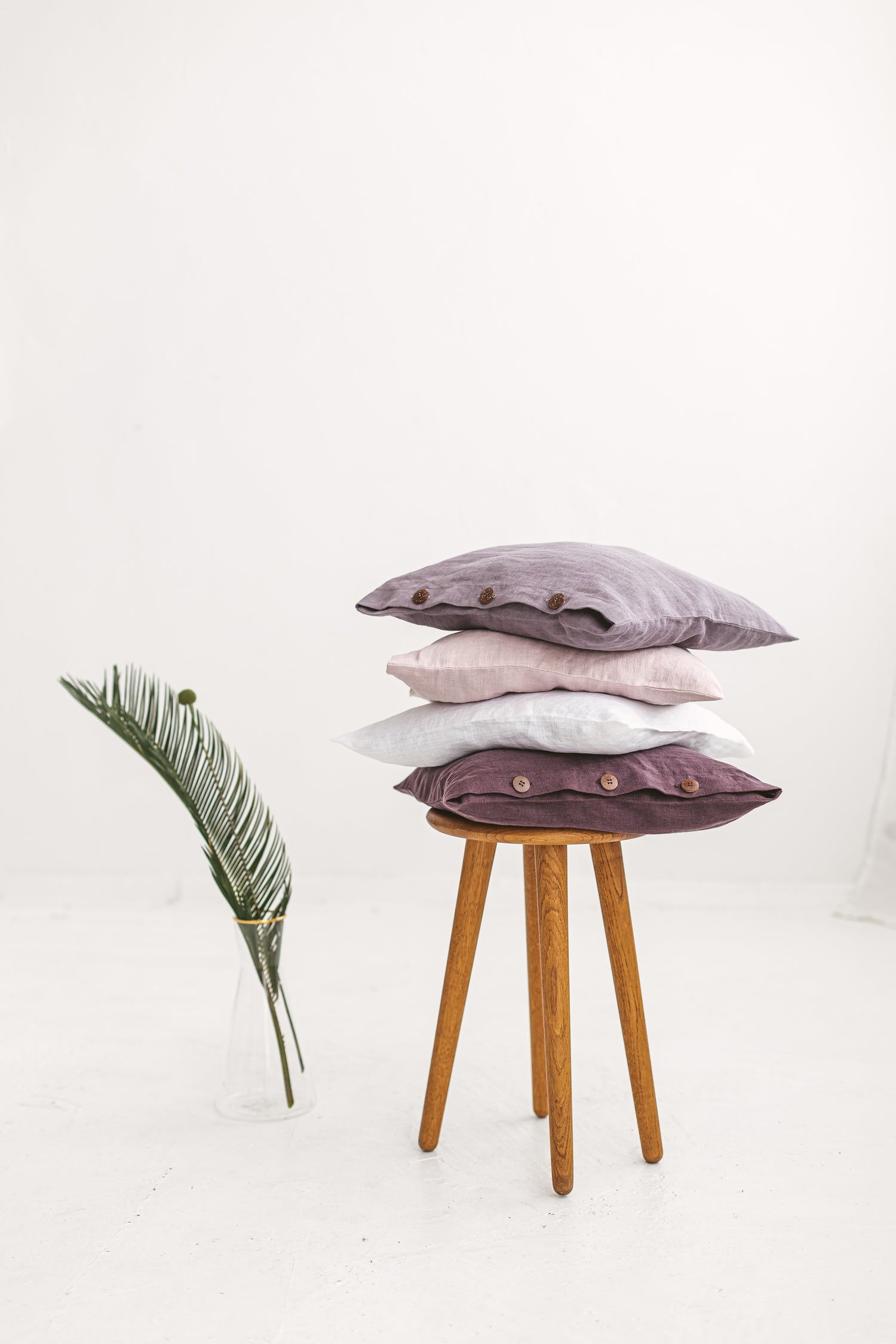 linen pillowcase with buttons