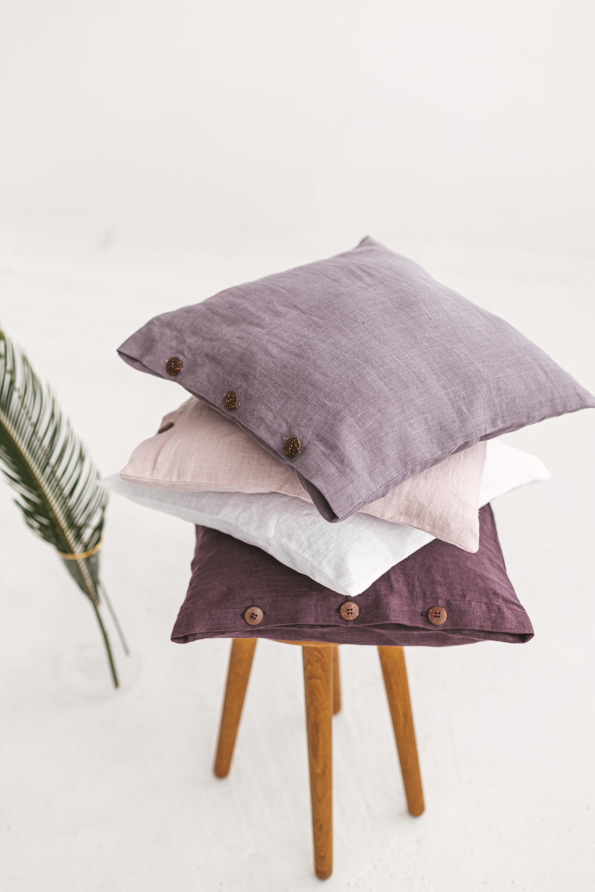 linen pillowcase with buttons