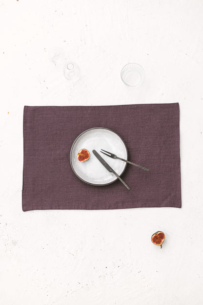 Plum Linen Placemats Set Of 2
