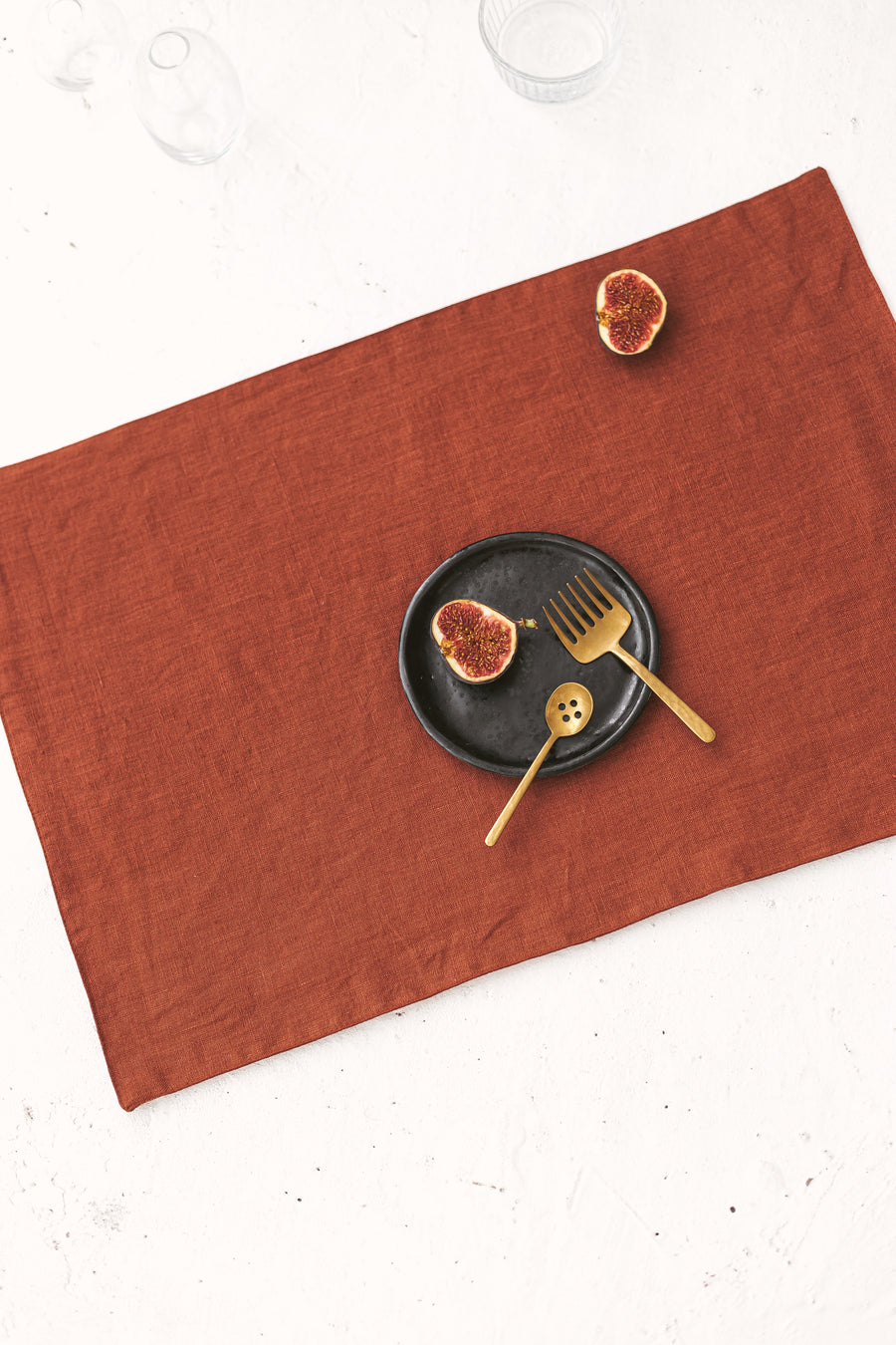 rust linen placemat