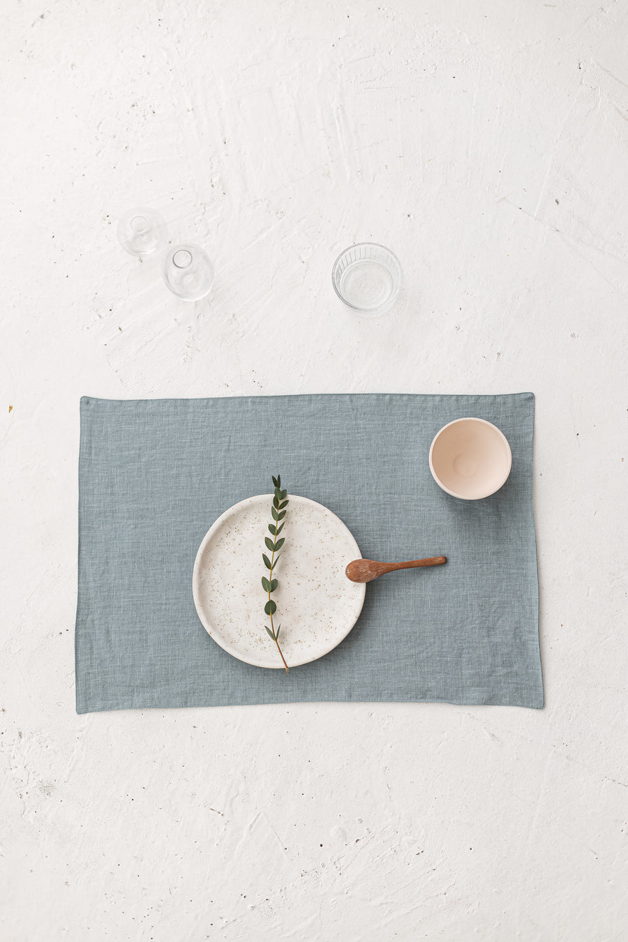 Green linen placemats