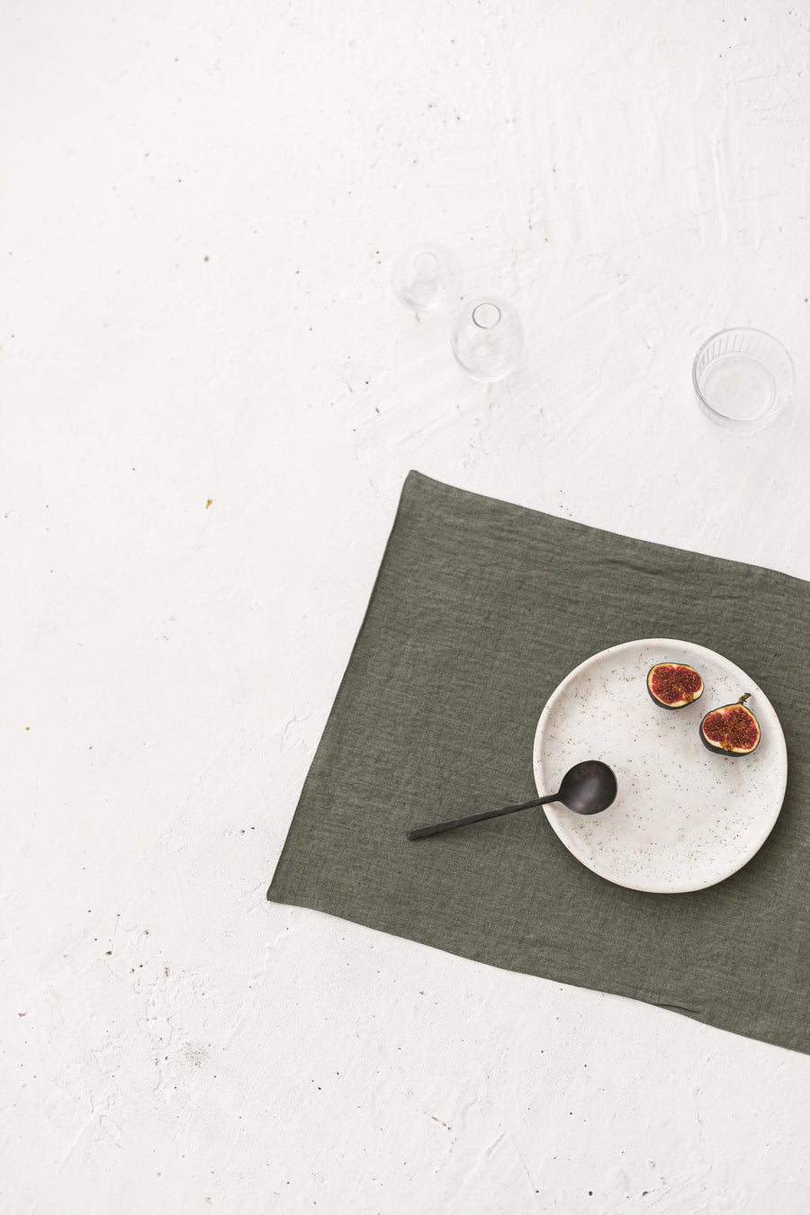 Green linen placemats