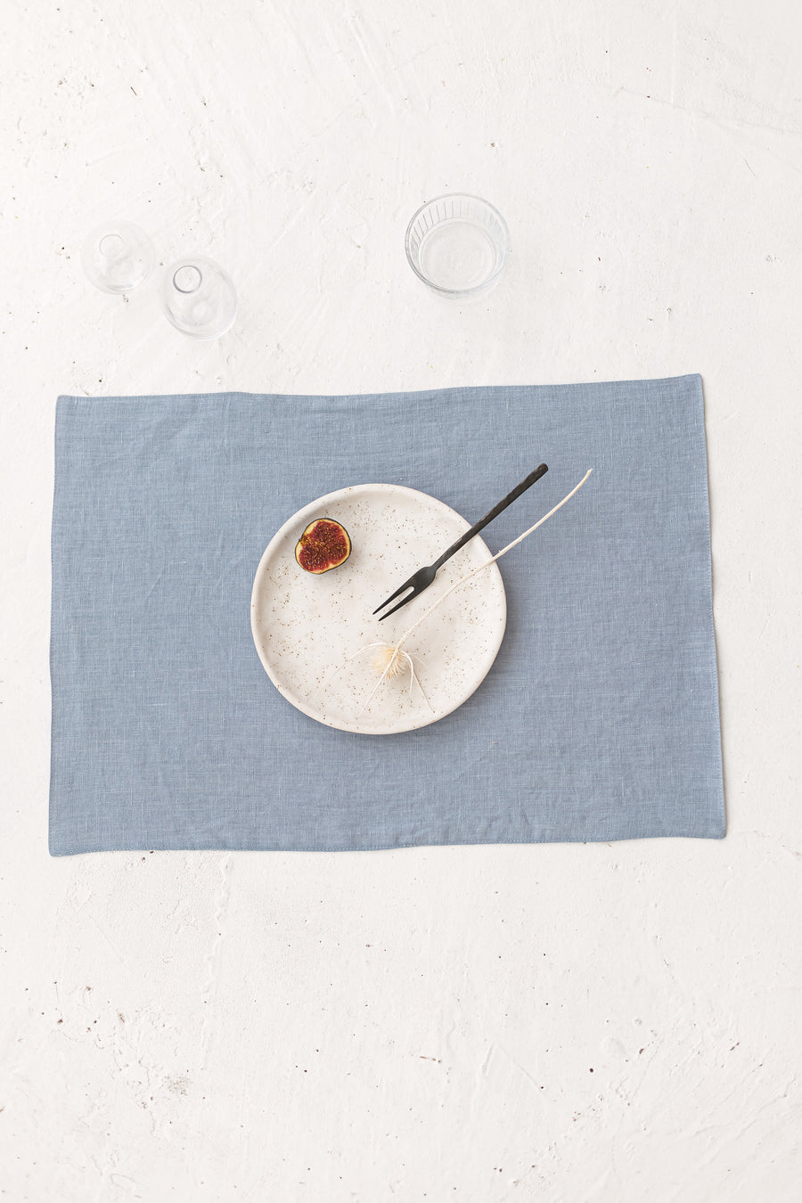 Blue linen placemat