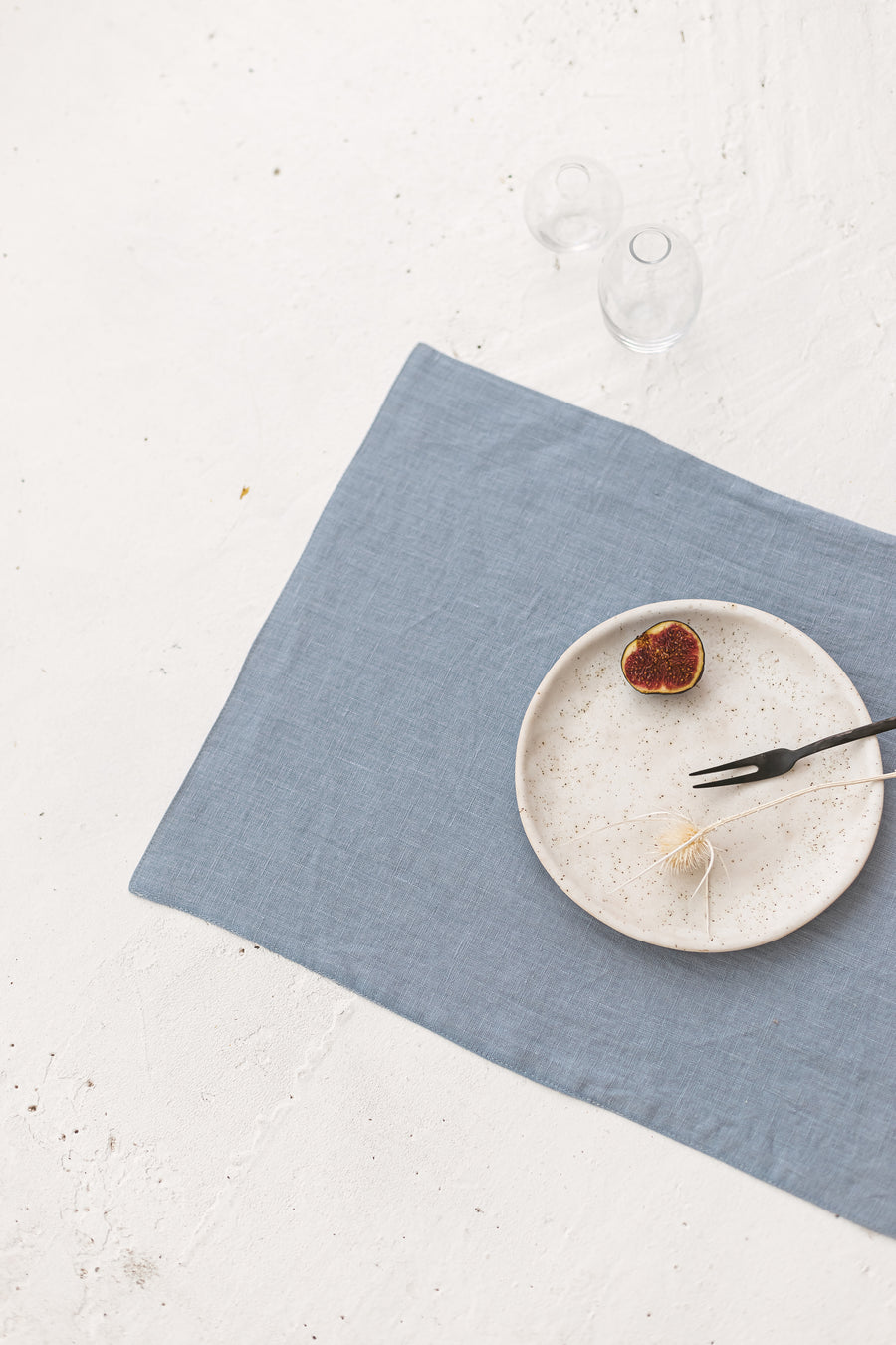 Blue linen placemat