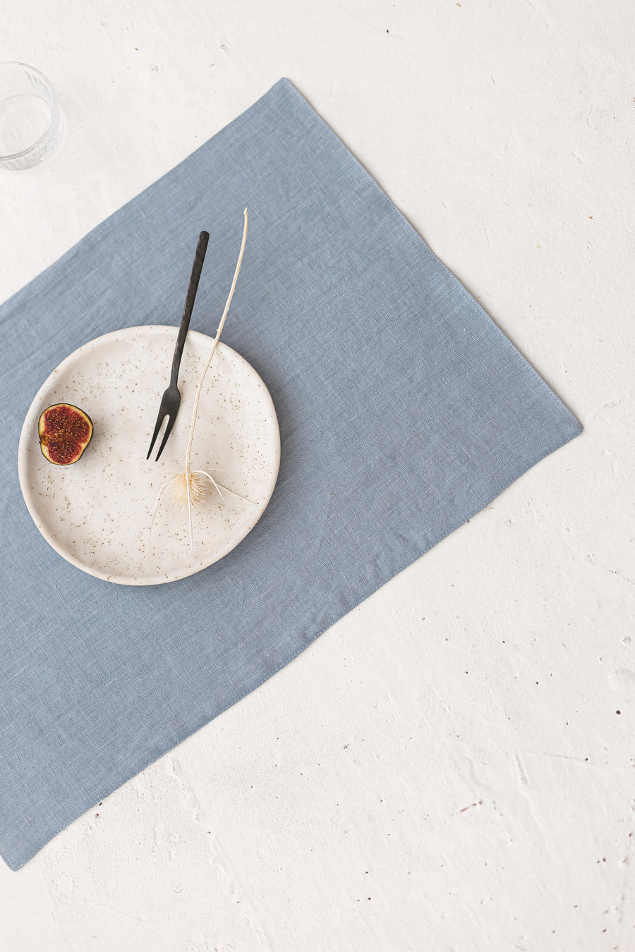 Blue linen placemat