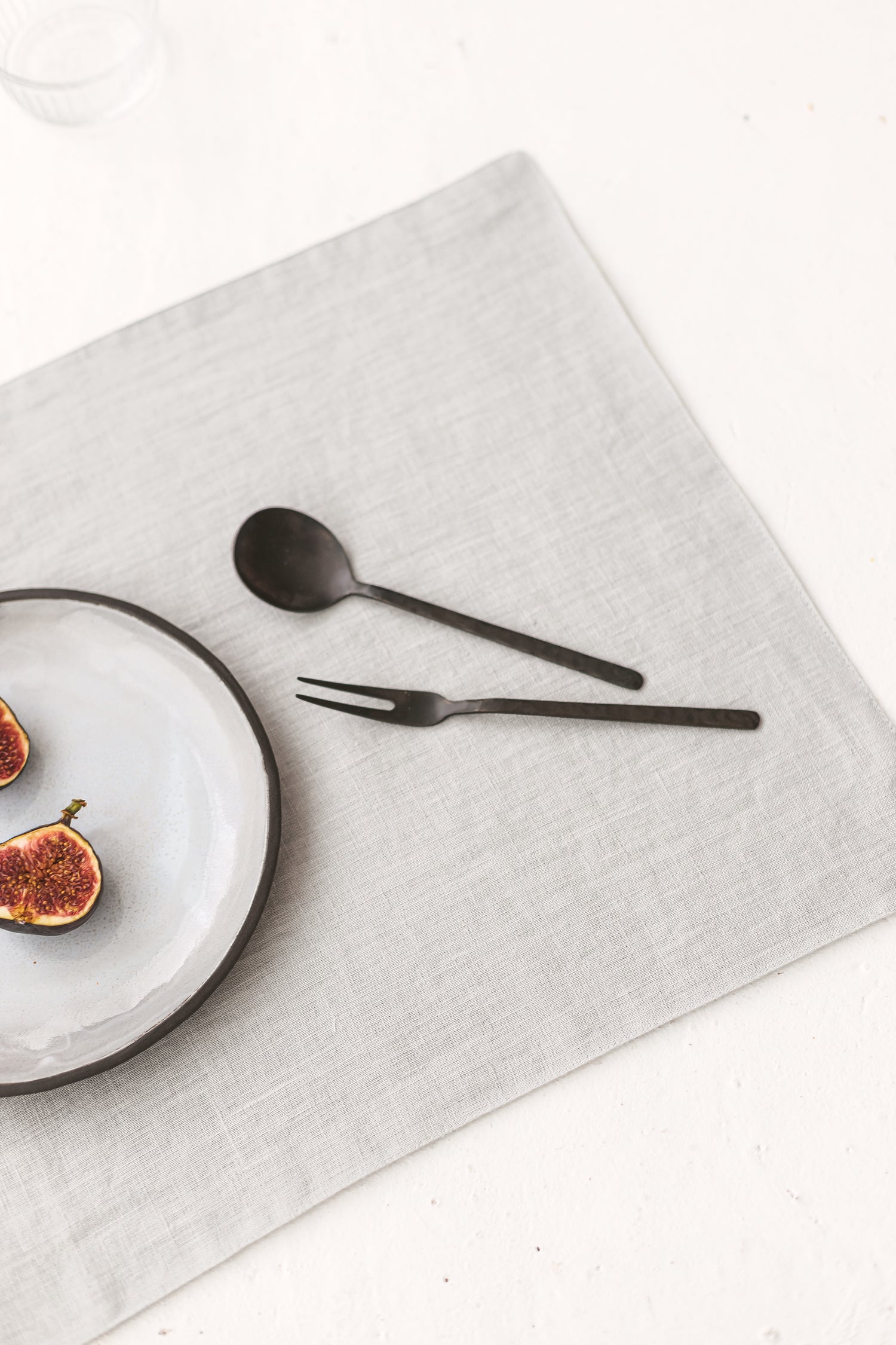 gray linen placemats