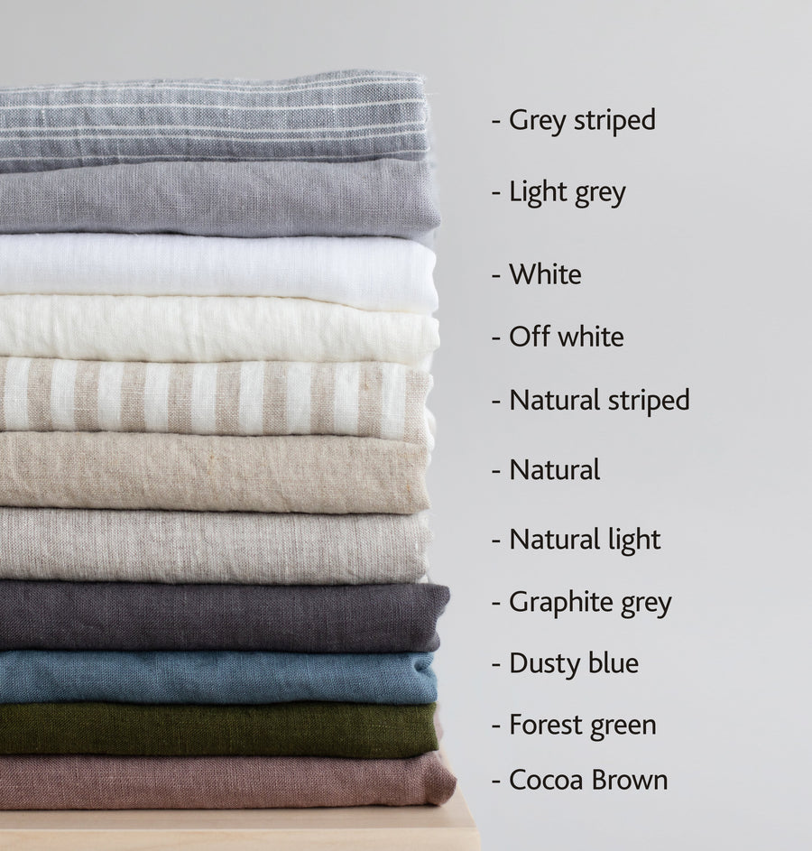 Waterproof Natural Light Linen Shower Curtain 220cm / 87'' width