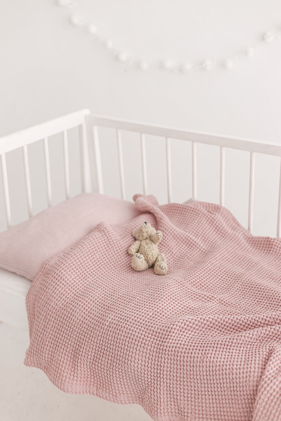 Beige Waffle Linen Baby Blanket