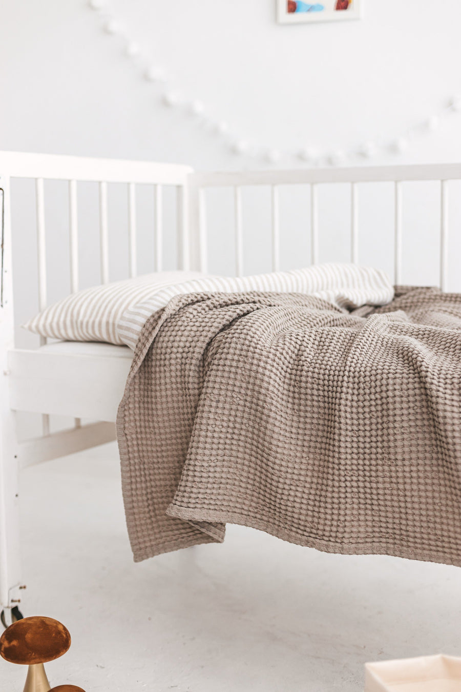 Beige Waffle Linen Baby Blanket