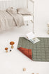 Dark Green Amber Linen Baby Padded Play Mat