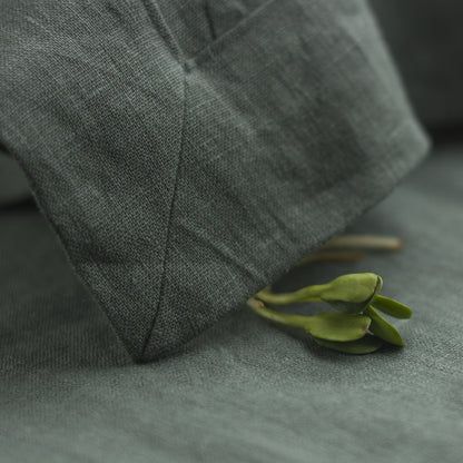 Dark Green Linen Table Runner