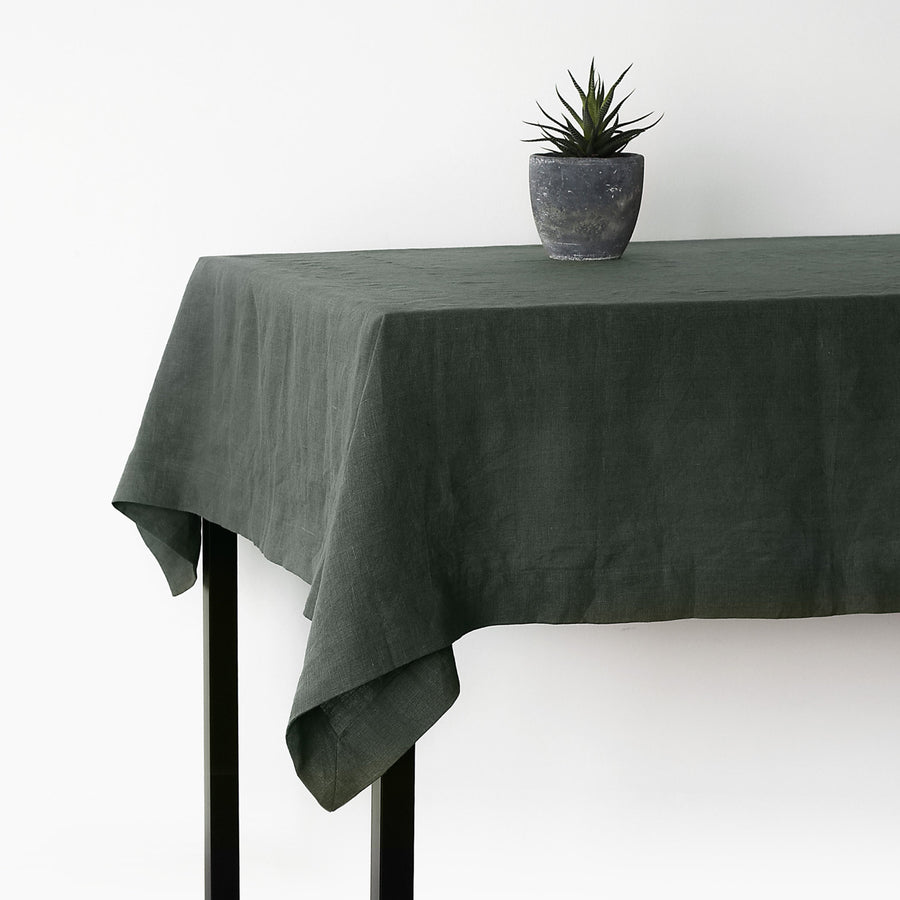 Coal Grey Linen Tablecloth