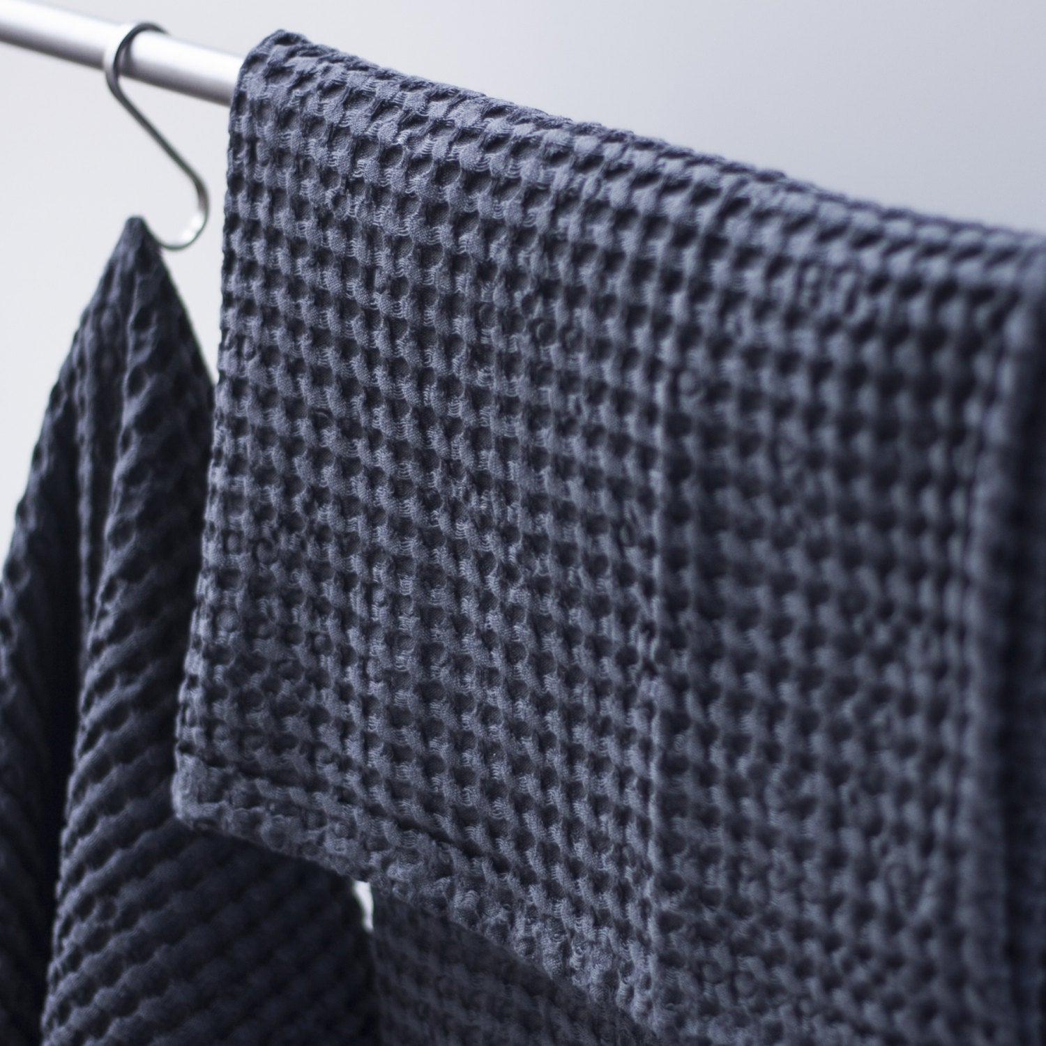 White Linen Waffle Bath Towel