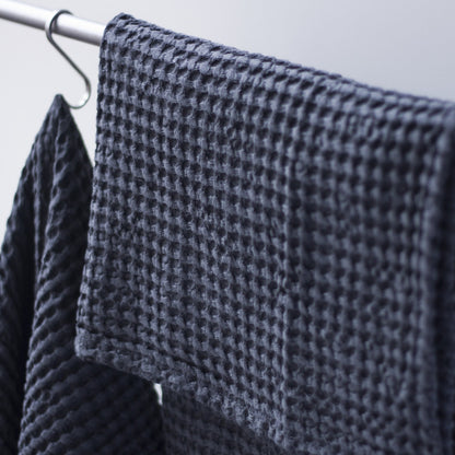Gray Linen Waffle Bath Towel