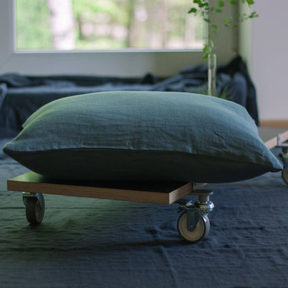 Dusty Blue Linen Pillow Case