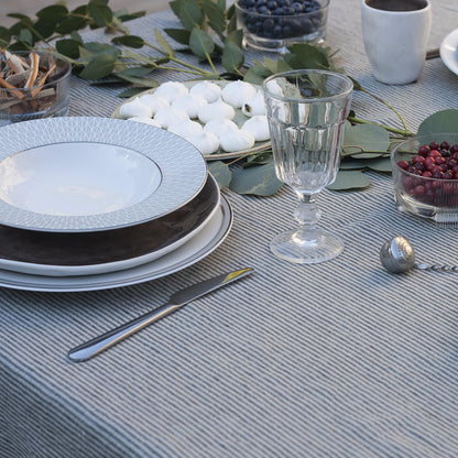 Striped Linen Tablecloth