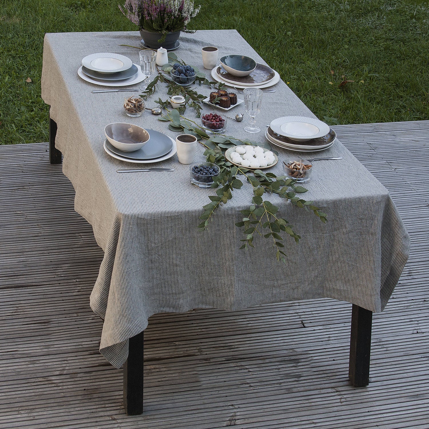 Striped Linen Tablecloth