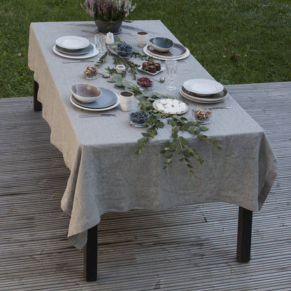 Striped Linen Tablecloth