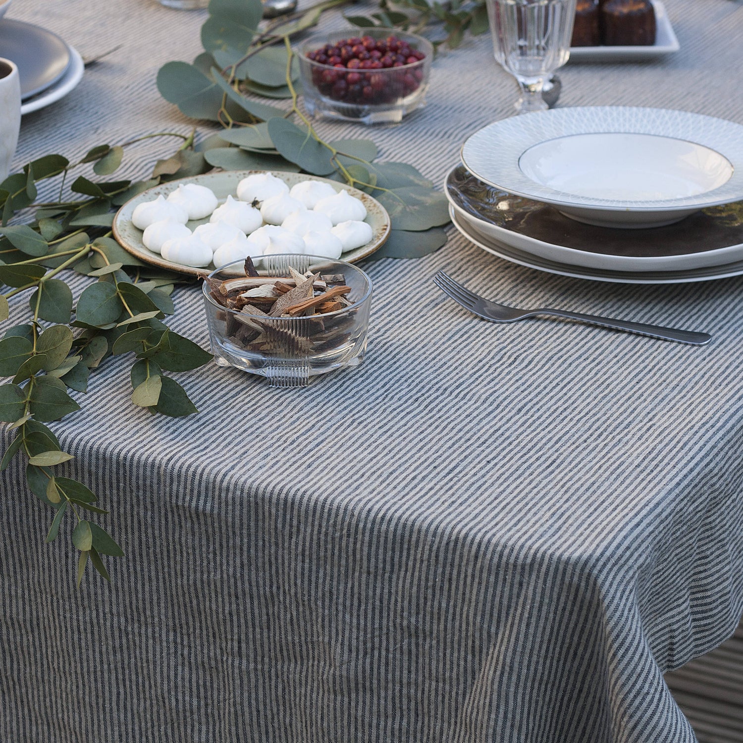 Striped Linen Tablecloth
