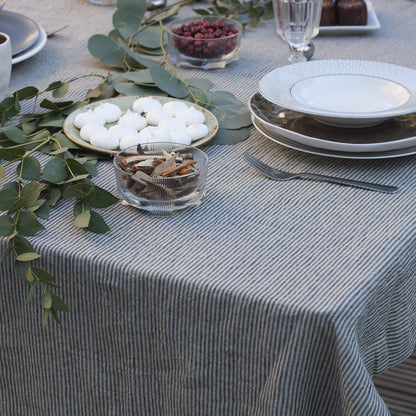 Striped Linen Tablecloth