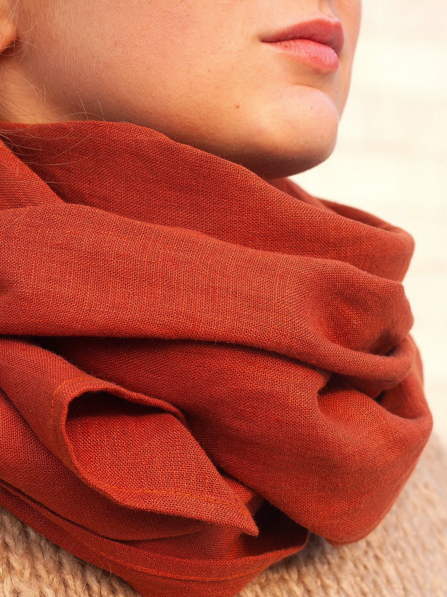 Rusty Linen Scarf