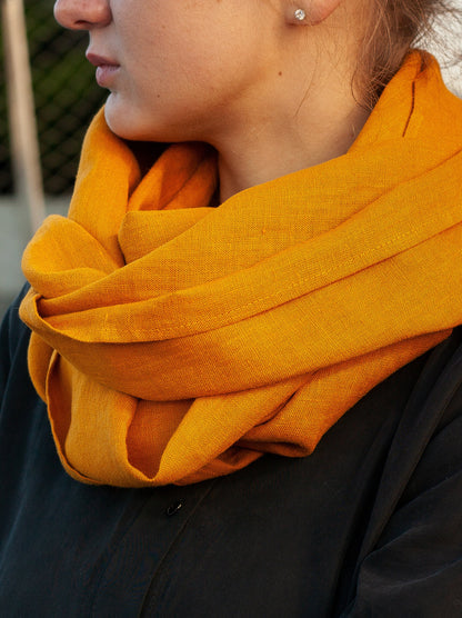 Mustard Linen Scarf