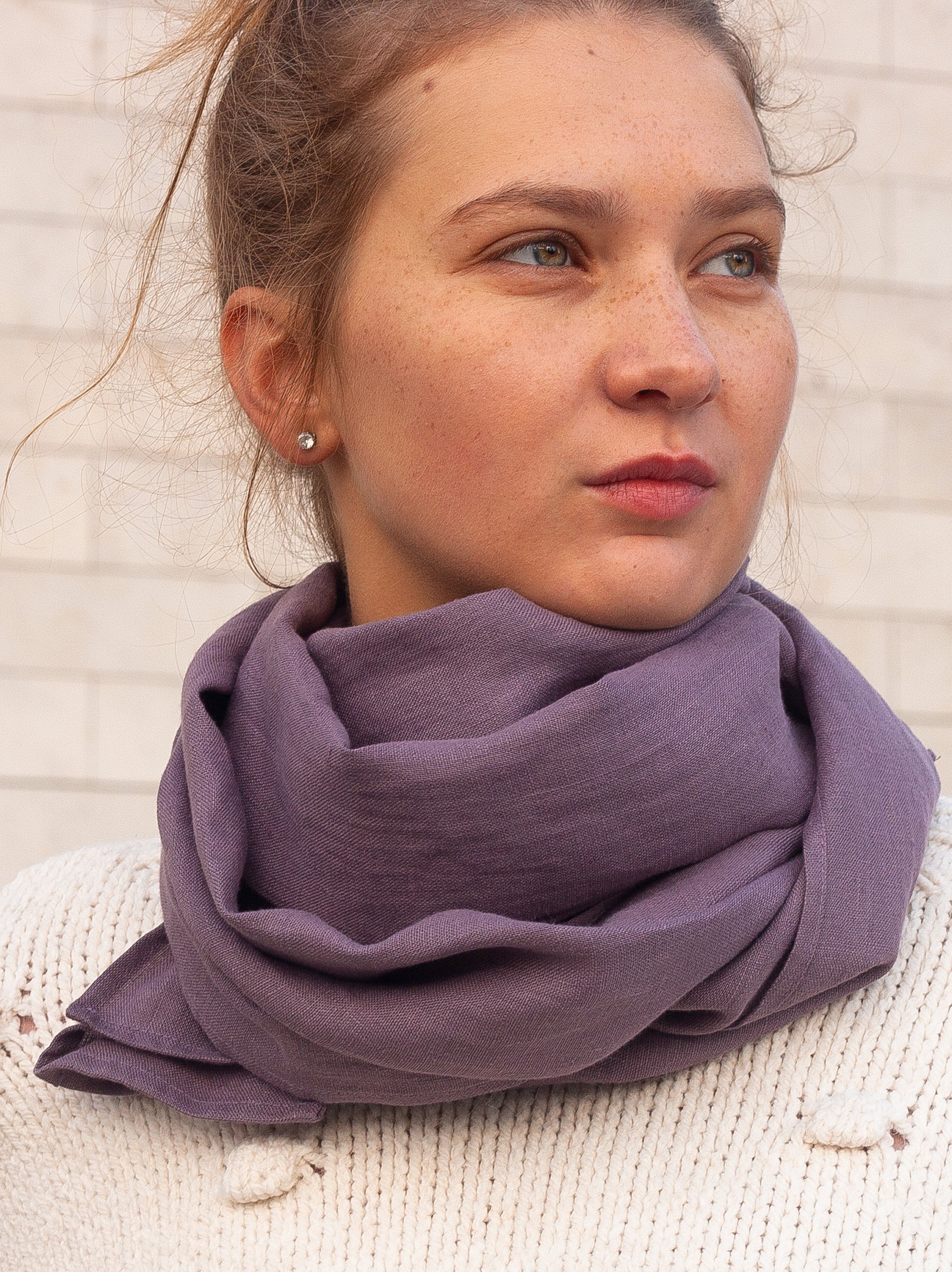 Grape Linen Scarf