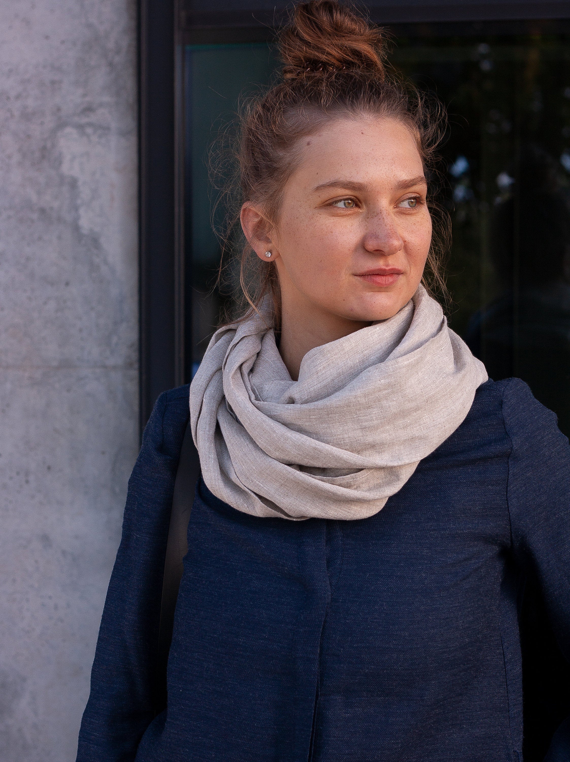 Natural Light Linen Scarf