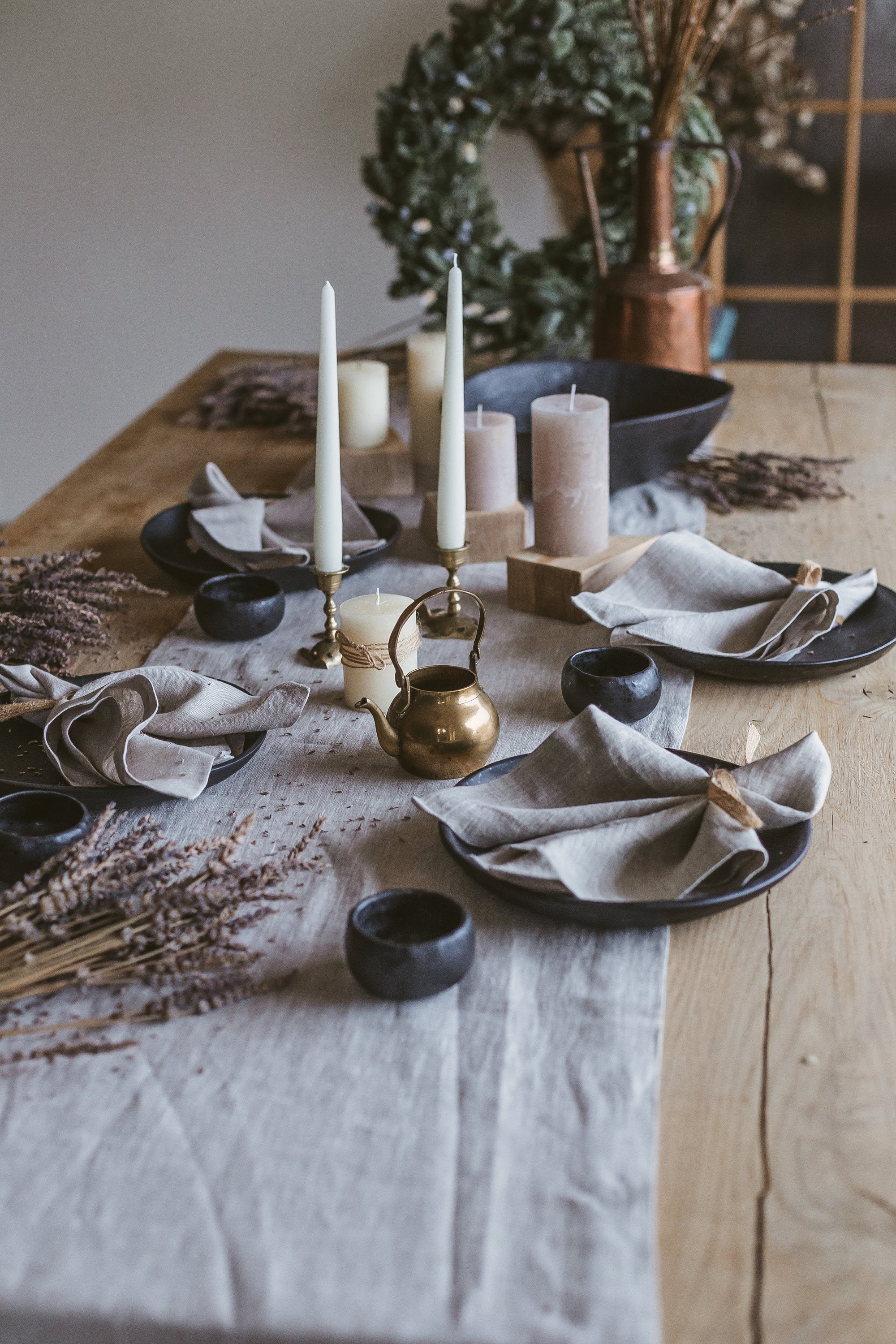 Natural Light Large Linen Napkins Set of 2